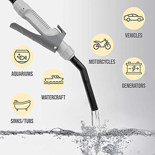 Image of Deway Fuel Transfer Pump, WAYPUMP08, Battery Powered, 2.4 gpm, Gray, Large