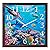 Coastal Nautical Indoor Outdoor Wall Decor Clock Large Underwater World Wall Clock Decorative for Patio Pool (14 Inch Blue)
