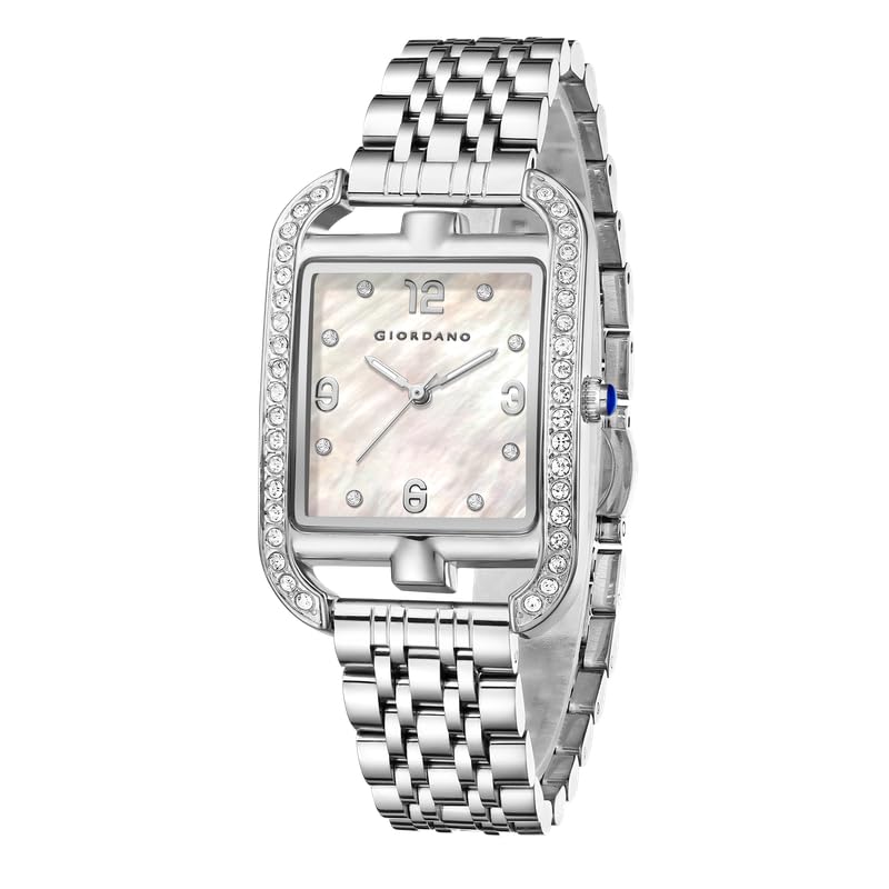 Image of Giordano Analog Watch for Women- Stylish Dial with Crystal Accents, Metal Strap, Quartz Movement - Elegant Accessory for Special Occasions - GZ-60108