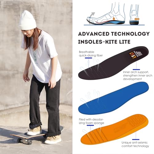 Image of Skateboard Shoes for Men Leather Low Top Pro Skateboarding Training Casual Sneakers