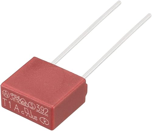 Miniatura 3 de uxcell 10pcs DIP montado en miniatura cuadrado lento golpe micro fusible T1A 1A 250V rojo