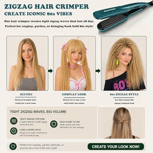 SAOSA Ceramic Crimper with 5 Heat Settings