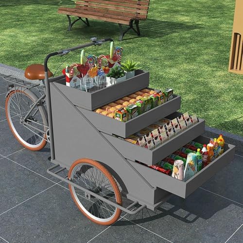 Portable Market Cart with 4-Layer Display Rack for Outdoor Events, Farmers Markets, Retail, Mobile Sales - Easy Setup & Versatile Storage Solution