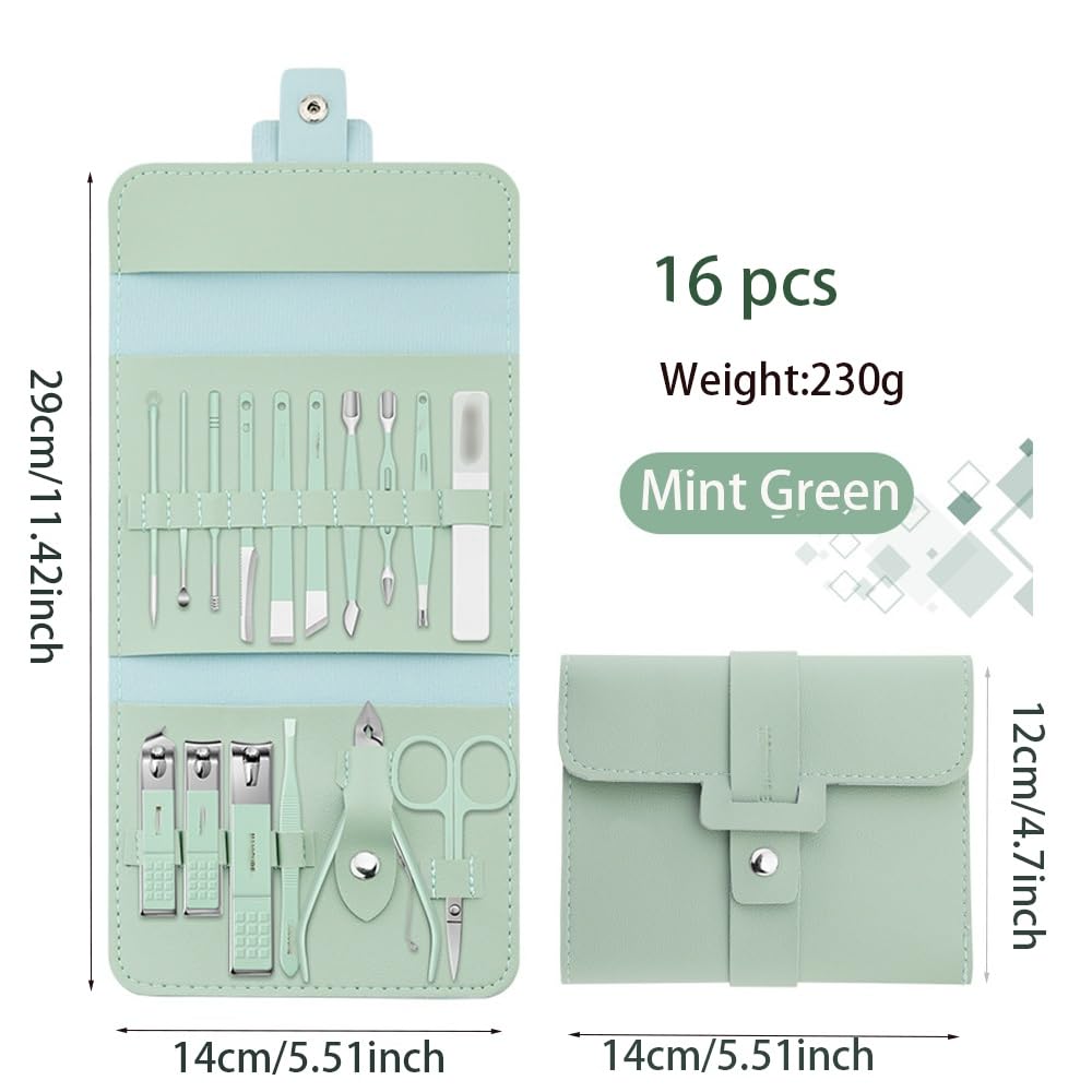 Zestaw do obcinania paznokci 16 Pcs Household Color Nail Clippers Set, Stainless Steel Manicure Kit, Travel Portable Manicure Set,Nail Tech Must Haves Manicure Set nożyczki do paznokci dla mężczyzn i