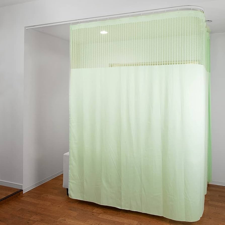 Amazon｜TOMOYASU 病院カーテン 医療用 グリーン 幅300cm×総丈235cm