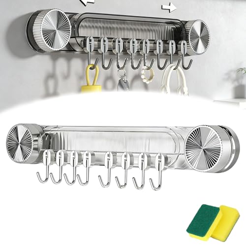 Durable Wall Mounted Inline Vacuum Hooks, No-Drill Coat Rack Wall