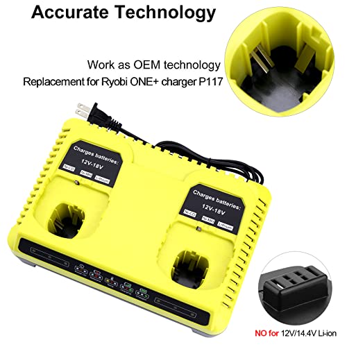 Gonocop P117 Fast Charger For Ryobi 18V Battery One+ Max Lithium P100 P102 P103 P105 P107 P108 P117 P118 12V-18V Li-Ion Nicd Nimh Battery thumb #3