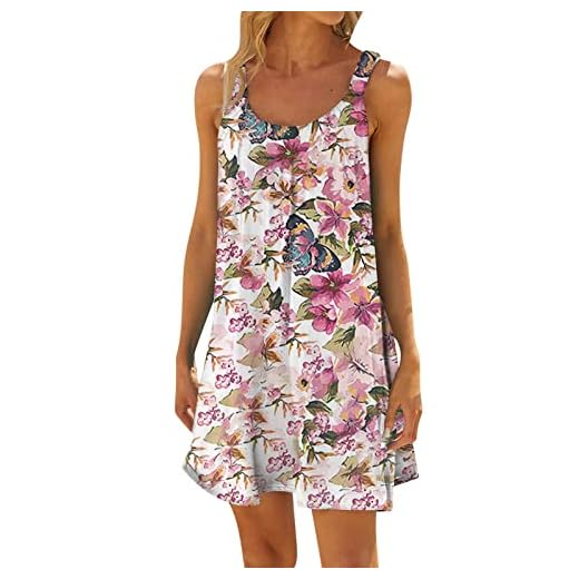 Robe Short Robe de Plage pour Femme Bikini Beachwear Coverups Casual Vacation Short Summer Robes Vetement Femme A La Mo de Pas Cher (Pink, S)