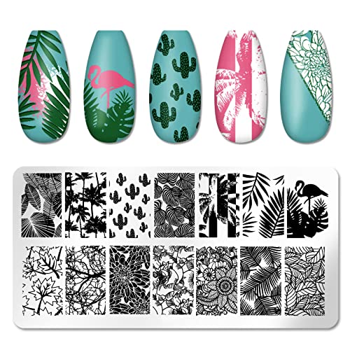 Nail Stamping Plate, Danneasy 6 Pieces Nail Stamp Nail Stencils Flower Leaf Heart Stamping Plates For Nails Nail Design Kit Manicure Template Set (Lovely Series) #TOP6