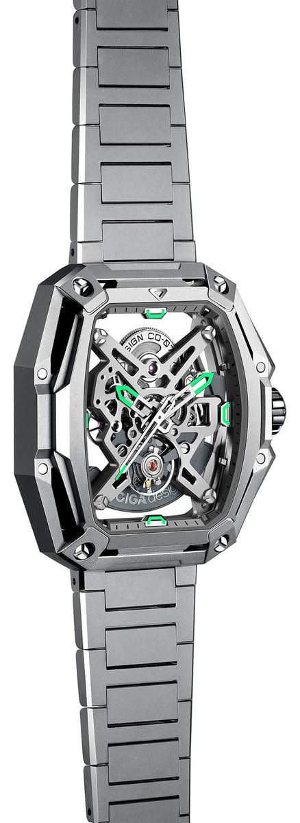 CIGA Design Z Series Hunter Automatico Acciaio Scheletrato Tonneau Zaffiro Orologio Uomo