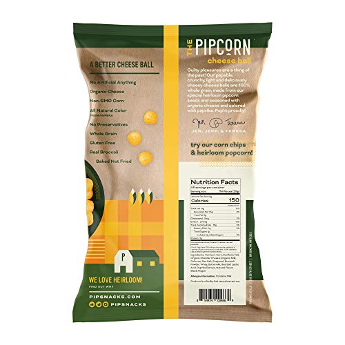Pipcorn Heirloom Cheese Balls - Broccoli Cheddar, 4.5oz Bags, 4 Pack - Thumbnail 3