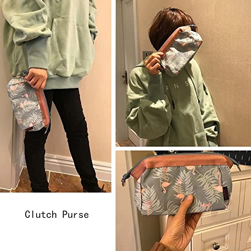 Image of Nylon Cosmetic Toiletry Pouch Waterproof Makeup Vanity Shaving Household Grooming Travel Storage Organizer Bags Pouch Kit Pack for Unisex Travel Compact Utility Design Go Grey