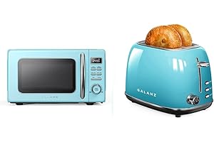 Retro Microwave and Toaster Bundle: Prepare Meals with Style