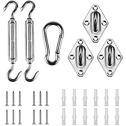 Artpuch Sun Shade Sail Hardware Kit 5 Inch for Triangle Sun Shade Sail Outdoor Installation 304 Stainless Steel Cover