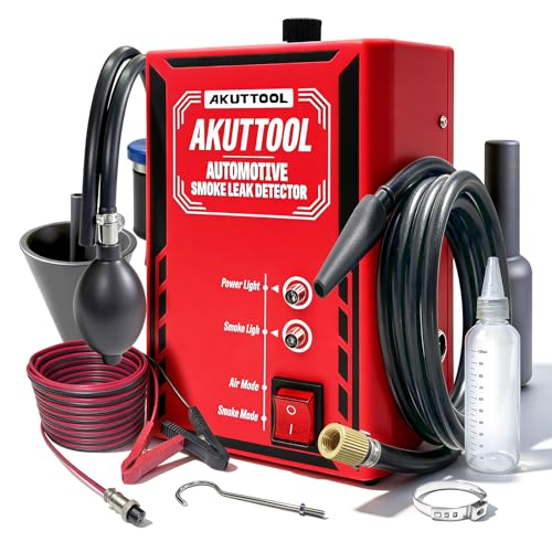 Smoke Machine Automotive Built-in Air Pump, 12V DC Smoke Leak Detector for Pipe System, Fuel Leakage, EVAP Vacuum Leakage Diagnostic Tester for Cars, Trucks, Motorcycle, ATV, Boat, Snowmobiles