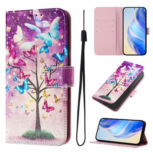 Ymyhyuxi Fundas de cuero con tapa para Huawei P60 Art Case Business Cover Card Wallet Phone Paintings Tres ranuras para tarjetas (CH05-8)