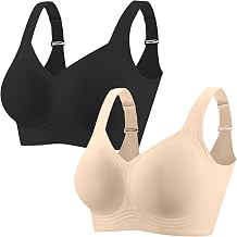 PoseFree Jelly Bras for Women Non Wired Support Everyday Bras Seamless Soft Comfort Full Coverage Wireless Padded Bra