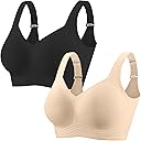 PoseFree Jelly Bras for Women No Underwire Supportive Wireless Comfort Full Coverage Push Up Plus Size for Older Women