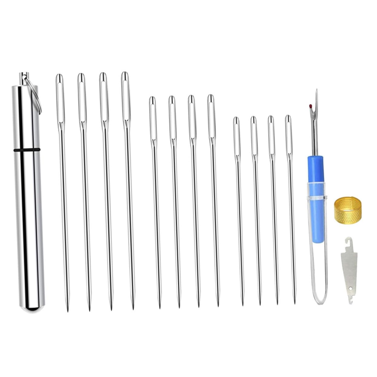 Gogogmee Professional Sewing Knitting Kit 34pcs Self-Threading Needles Storage Case for Easy Thread and Convenient Use