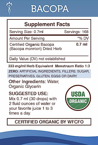 Secrets Of The Tribe Bacopa Tincture Alcohol-Free Extract, Bacopa (Bacopa Monnieri) Herb (4 Fl Oz) #TOP3