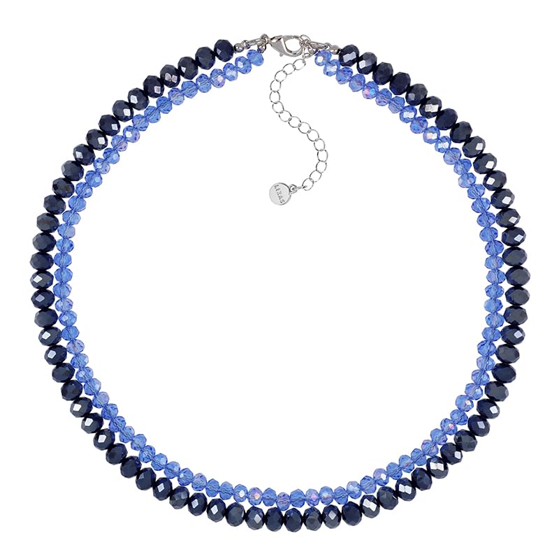 Collier de perles double rangée 45cm ajustable en plusieurs coloris