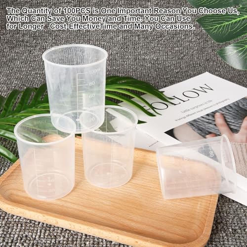 100 vasos medidores de plástico CertBuy 100ml miniatura 5