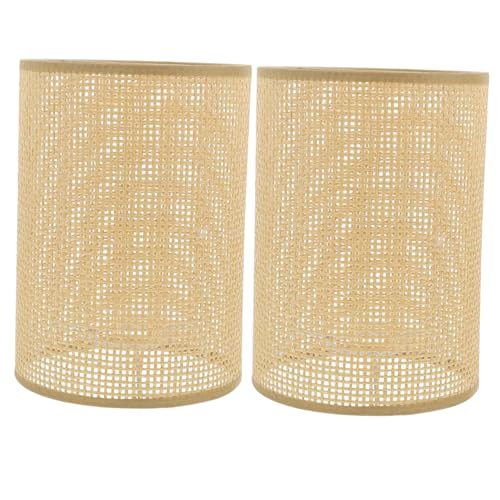 Pantalla para Lámpara de Ratán de 2 piezas con diseño de estilo chino y estructura estable