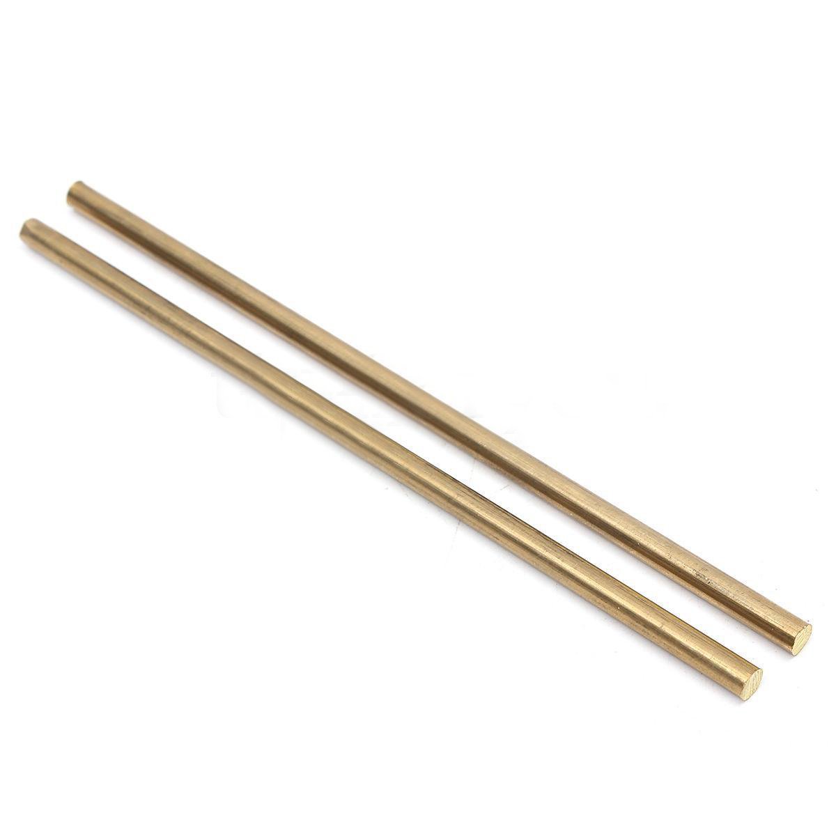 2pcs Brass Rods Stab Bar Unpolished Round Rod Hardware 5mm x 150mm 1/4"