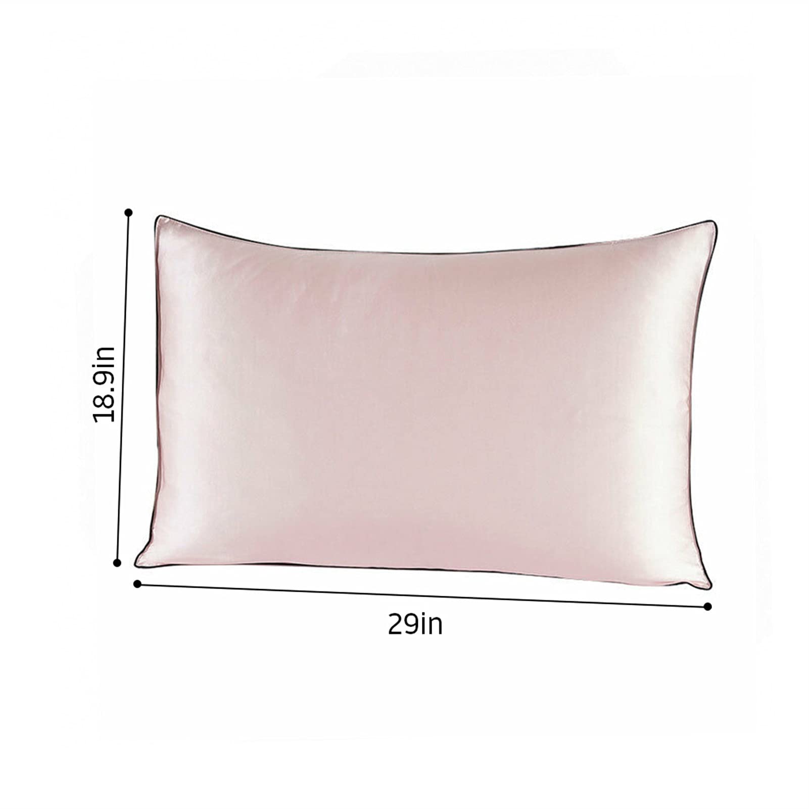 Fundas de Almohada de satén con Cremallera， Funda de Almohada Envelope Pure Multicolor 48x74cm Funda de Almohada(Light Grey)