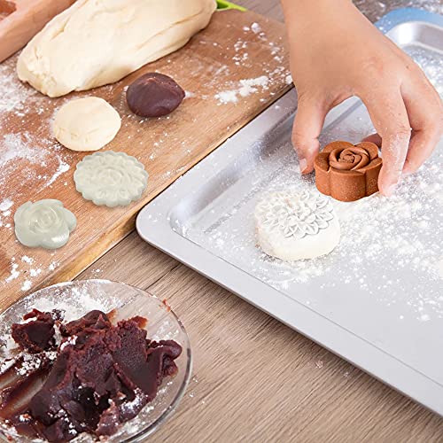 FineGood Lot de 2 moules à gâteau de lune avec 11 agrafes, emporte-pièces DIY pour biscuits 50 g 100 g – vue 9