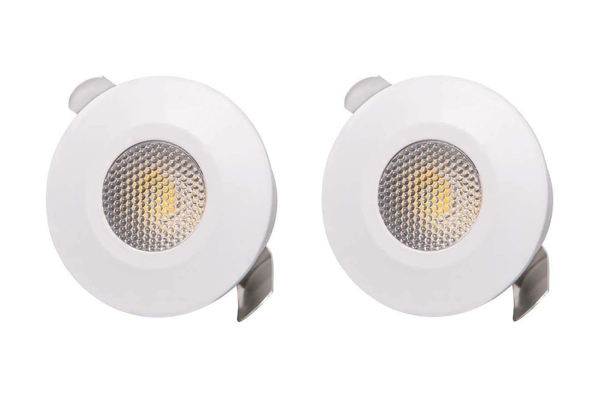 LEDVANCE -Formerly Osram- 2 Watt- LED Dot-Spot-Button Light- Round- Warm White 3000K -Pack of 2