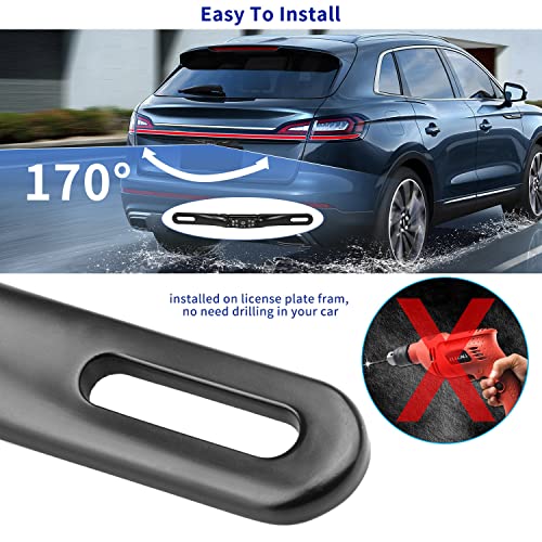 Image of License Plate Backup Camera, Waterproof 170 View Rear View Reverse Camera Night Vision Back up Camera Systems for Cars Trucks Pickup SUVs Trailer