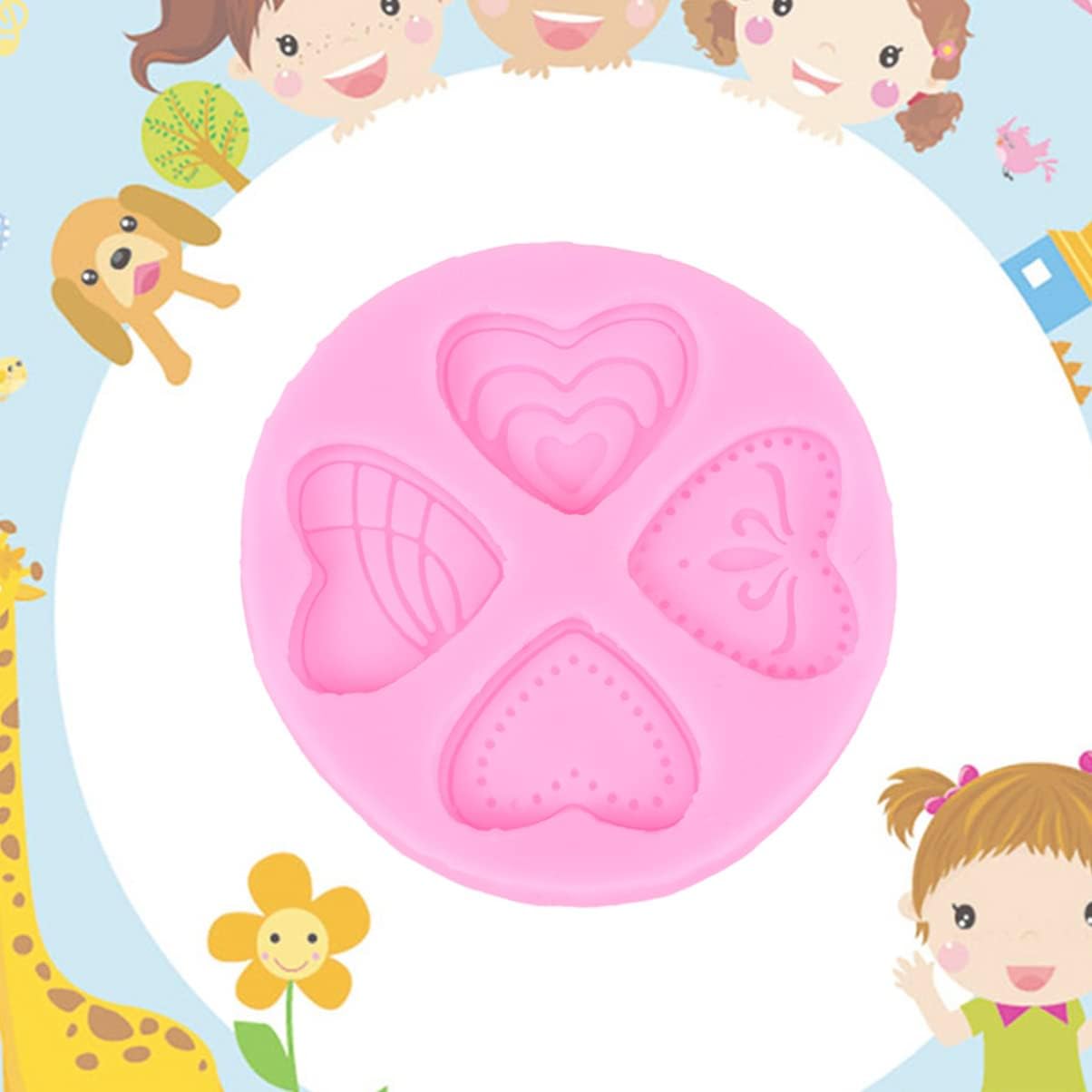 UPKOCH Design Soap for Silicone Desserts Candy Muffin Pink Heart Pudding Cake Molds Baking Decoration Valentines Making Jelly Kitchen Chocolate Diy Fondant Mould Tool Lace Supplies : Home & Kitchen