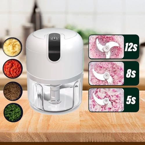 Mini Processador Triturador Alimentos Alho Cebola Elétrico Potente Usb Recarregável