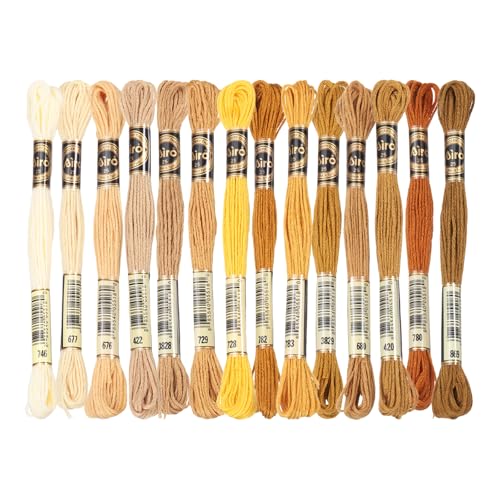 Image of PATIKIL 14 Skeins Embroidery Floss, Polyester Embroidery Threads Bracelets String for Cross-Stitch Hand Embroidery, Multicolored Orange
