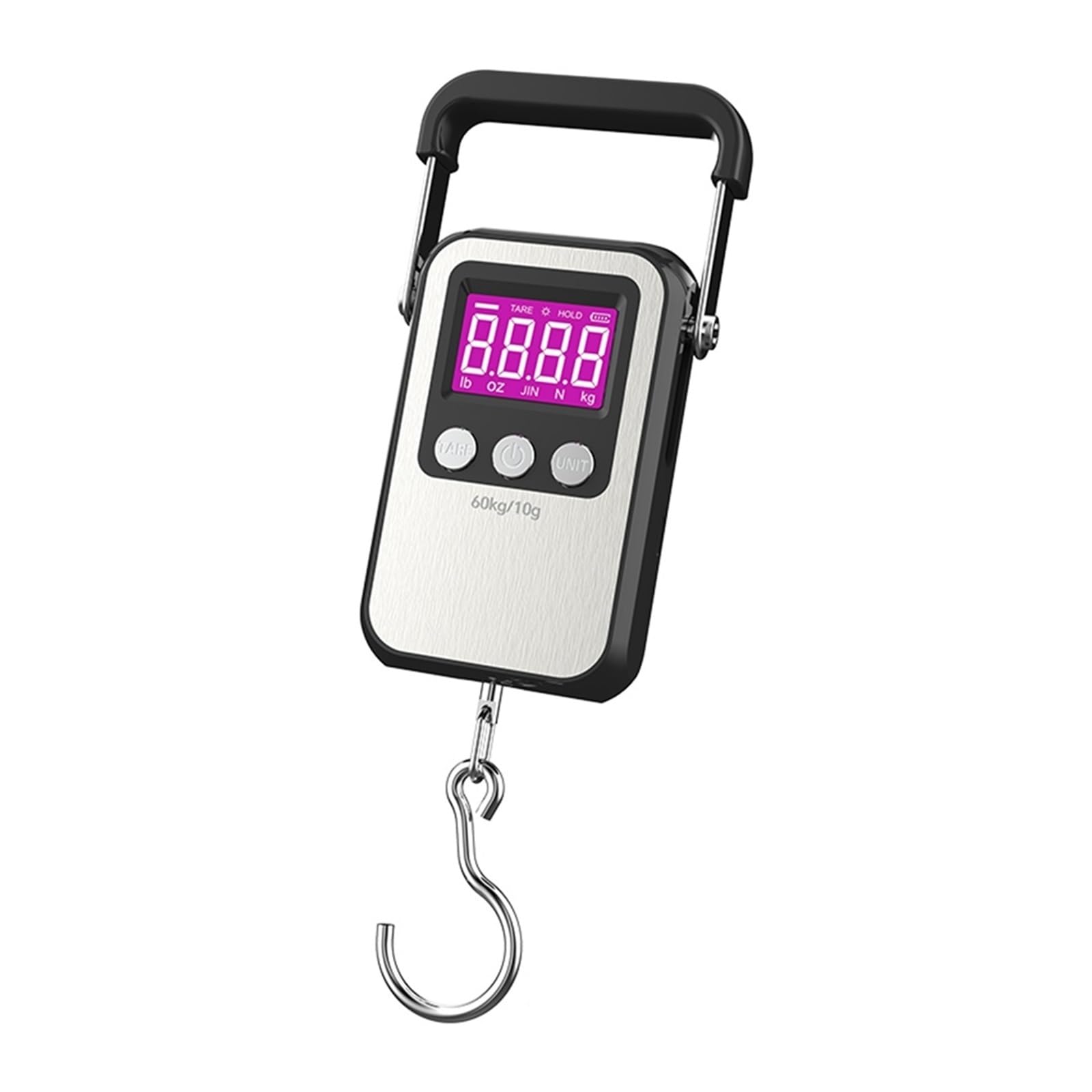 JVDDI Digital Hanging Scale 60kg Digital LCD Hanging Hook Scale 10g Electronic Luggage Fish Scales Battery/USB Weighing Balance Heavy Duty Crane Hook(WH-A35C USB)