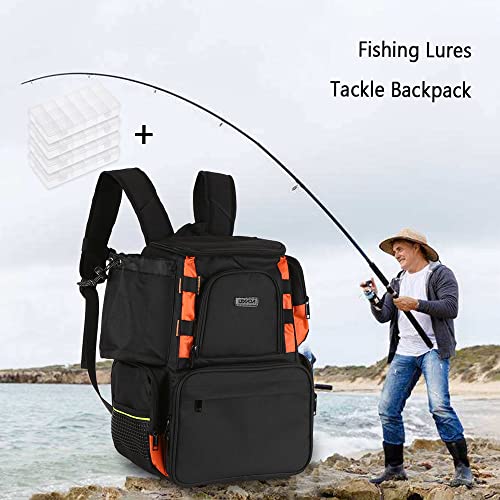 Lixada Fishing Tackle Bag Backpack Fishing Lures Bait Box Storage Bag With 4 Fishing Tackle Boxes #TOP1