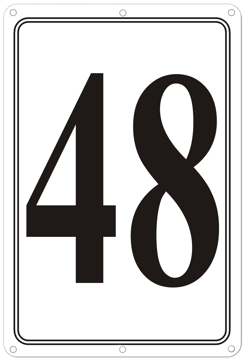 Premium Aluminum Number Signs 48-12" X 8" Numbered Signs for Parking Lots and Outdoor Use, Metal Number Sign 0-50, Long Lasting, Fade-Resistant, Easy Mounting, High Visibility