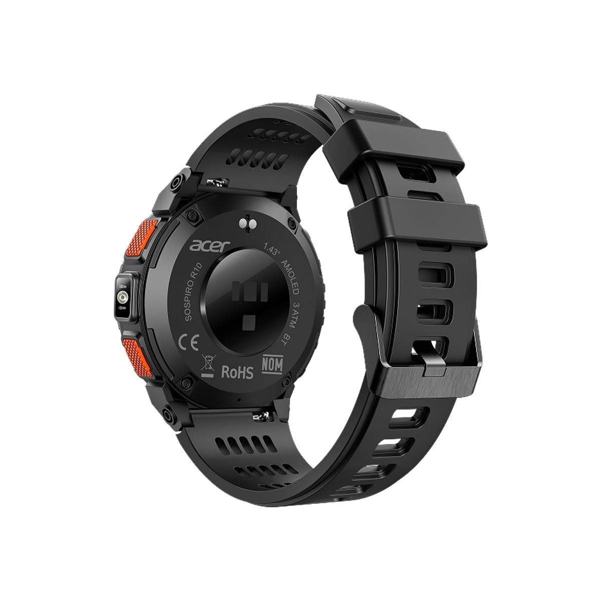 acer SOSPIRO R10 Smartwatch GPS AMOLED 1.43” – Reloj Inteligente Deportivo con Bluetooth 5.2, Monitor Cardíaco SpO2, 8 Modos Deportivos, Resistente al Agua 3ATM – Negro