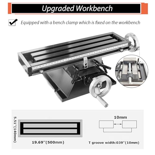 INTBUYING Mini Milling Drilling Machine Benchtop Mill Drill Machine 5.5x20in Precision Hobby Milling Machine 600W MT2 Variable Speed Micro Feed with Spindle Drill Chucks for Metal Plastic Wood 110V