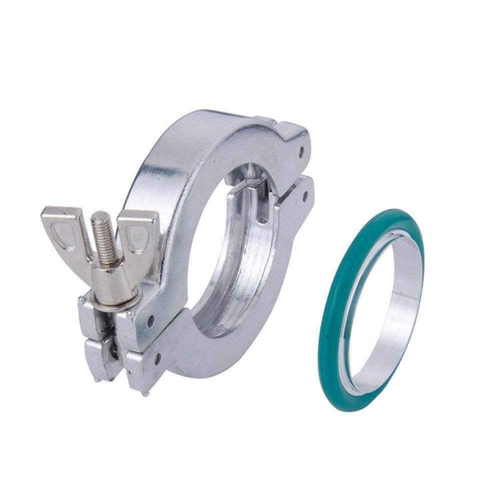 Etelux Set Of 1 Nw/Kf-25 Aluminum Vacuum Clamps + Aluminum Centering O-Rings With Fkm/Viton Seal, Vacuum Part