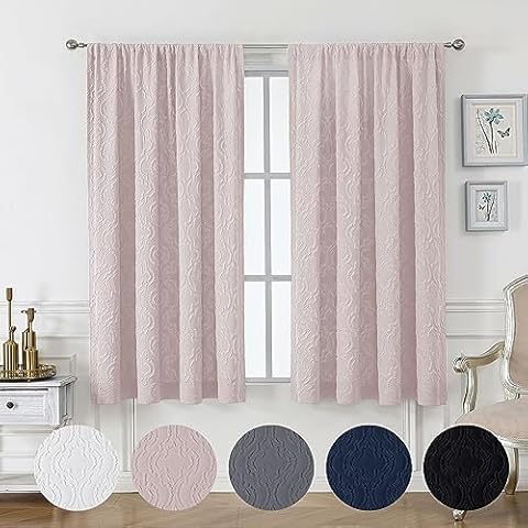 OVZME Blush 3D Embossed Curtains Cover