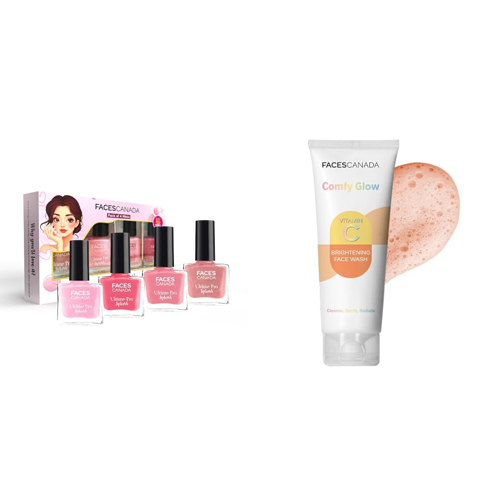 FACESCANADA Ultime Pro Splash Mini Nail Enamel Combo Kit - Pink Pop & Comfy Glow Vitamin C Face Wash - 50ml-image-49