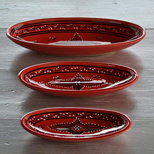 Yodeco Plana Ovalada tatoué Rojo – L 40 cm