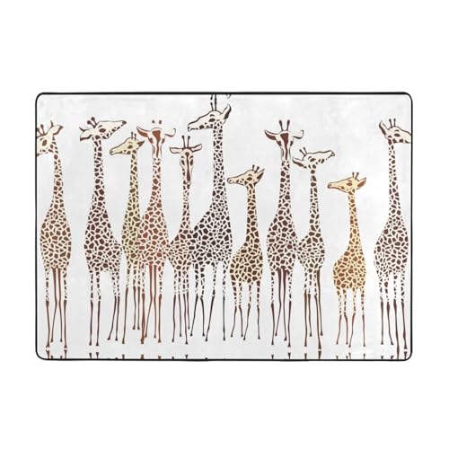 Tapis doux girafe dessin animé pour salon et chambre