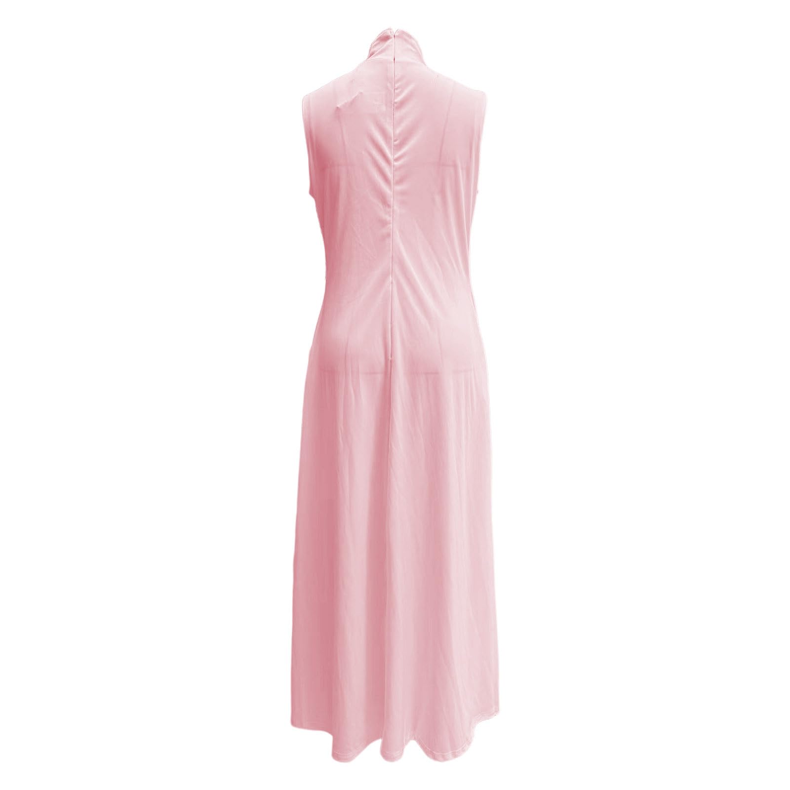 Robe midi élégante sans Manches à col Montant et Boutons, idéale au Quotidien