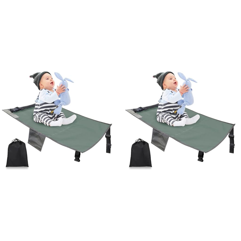 HASTHIP® Airplane Footrest for Kids Toddler Travel Bed Foot Hammock for Baby with Anti-Slip Design Seat Extender Portable Travel Accessories 79 x 44cm Grey 2 PCS-image-38