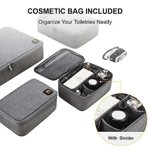 LEVEL8 4 Set Grey Packing Cubes for Travel Luggage