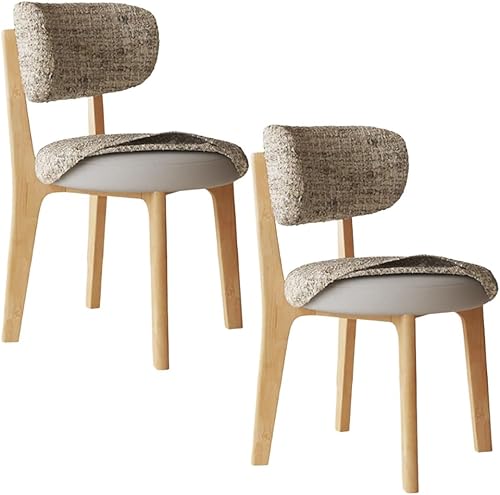 Miniatura 65 de YVYKFZD Sillas de comedor de madera maciza, juego de sillas de comedor sin brazos, sillas de cocina tapizadas, silla de sala de estar con funda de