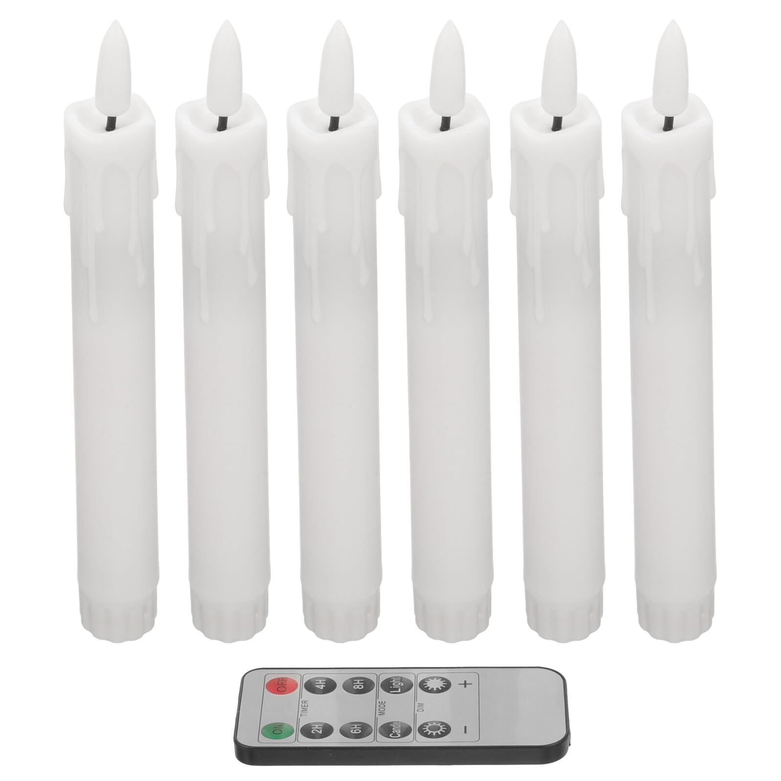 Mipcase 6pezzi Candele senza Fiamma Batteria Coniche Gialle Candele Batteria Fiamma Tremolante Finte per Decorazione di Festa